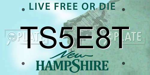 TS5E8T New Hampshire License Plate