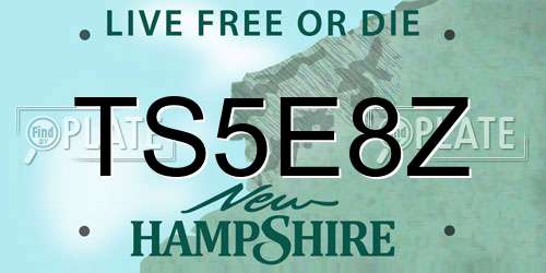 TS5E8Z New Hampshire License Plate