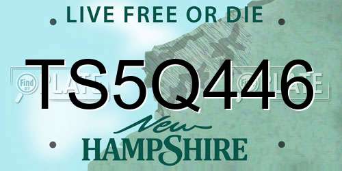 TS5Q446 New Hampshire License Plate