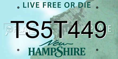 TS5T449 New Hampshire License Plate
