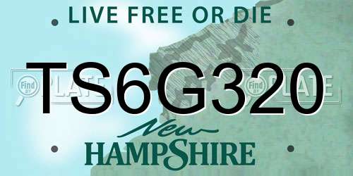 TS6G320 New Hampshire License Plate