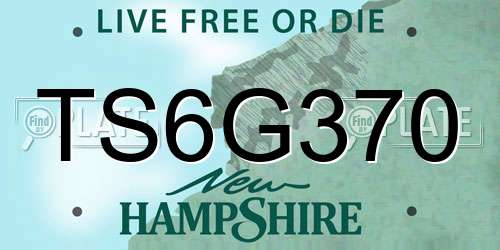 TS6G370 New Hampshire License Plate