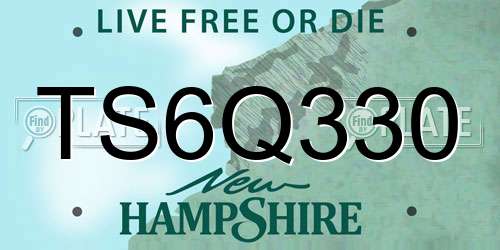 TS6Q330 New Hampshire License Plate