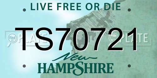 TS70721 New Hampshire License Plate