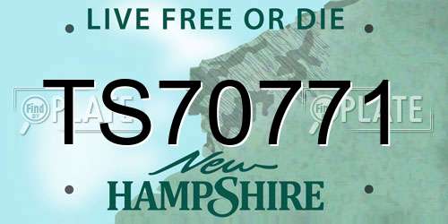 TS70771 New Hampshire License Plate