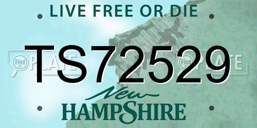 TS72529 New Hampshire License Plate