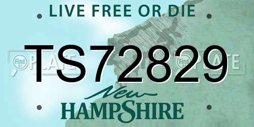 TS72829 New Hampshire License Plate
