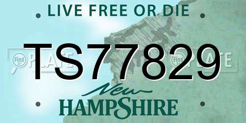 TS77829 New Hampshire License Plate