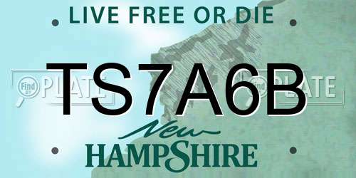 TS7A6B New Hampshire License Plate