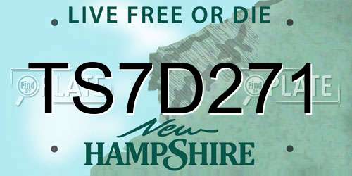 TS7D271 New Hampshire License Plate