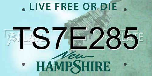 TS7E285 New Hampshire License Plate