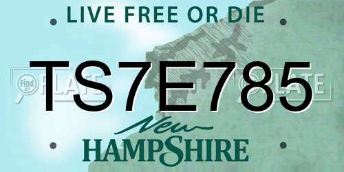 TS7E785 New Hampshire License Plate