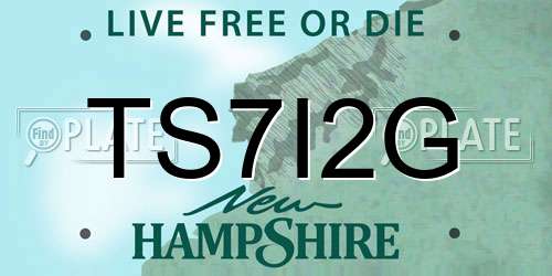TS7I2G New Hampshire License Plate