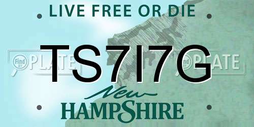 TS7I7G New Hampshire License Plate