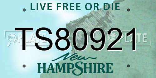 TS80921 New Hampshire License Plate
