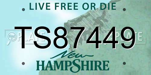TS87449 New Hampshire License Plate