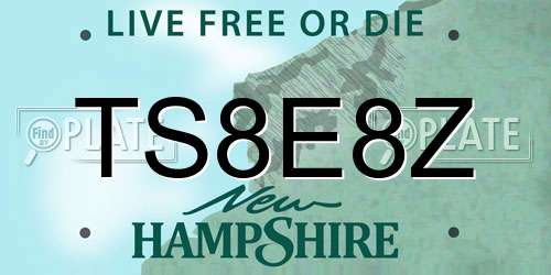 TS8E8Z New Hampshire License Plate