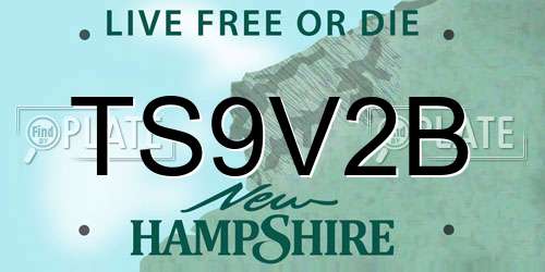 TS9V2B New Hampshire License Plate