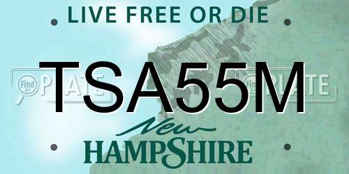 TSA55M New Hampshire License Plate