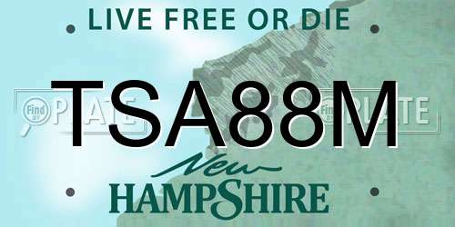 TSA88M New Hampshire License Plate