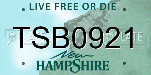 TSB0921 New Hampshire License Plate