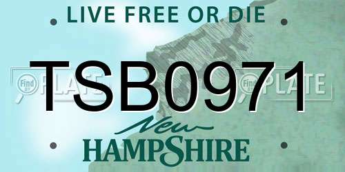 TSB0971 New Hampshire License Plate