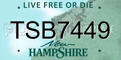 TSB7449 New Hampshire License Plate