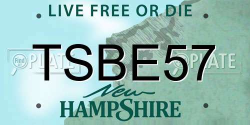 TSBE57 New Hampshire License Plate