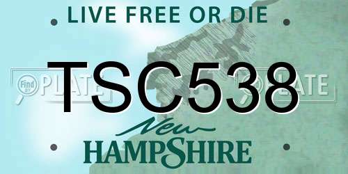 TSC538 New Hampshire License Plate