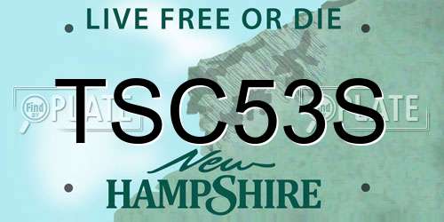 TSC53S New Hampshire License Plate