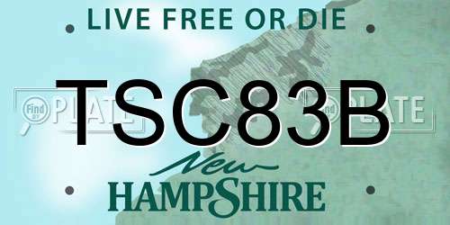 TSC83B New Hampshire License Plate
