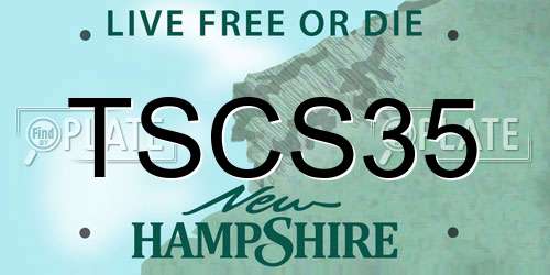 TSCS35 New Hampshire License Plate