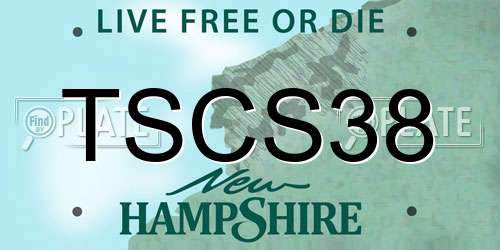 TSCS38 New Hampshire License Plate
