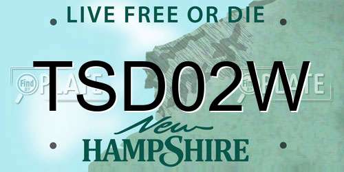 TSD02W New Hampshire License Plate