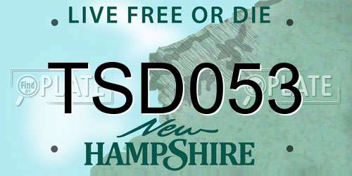 TSD053 New Hampshire License Plate