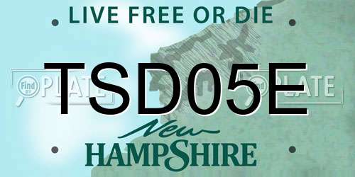 TSD05E New Hampshire License Plate