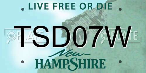 TSD07W New Hampshire License Plate