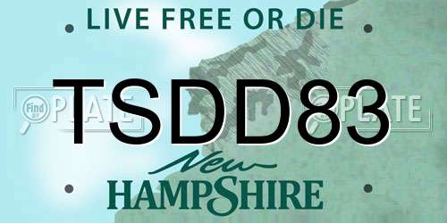 TSDD83 New Hampshire License Plate