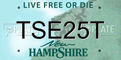 TSE25T New Hampshire License Plate