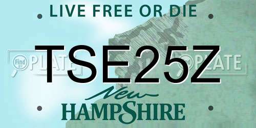 TSE25Z New Hampshire License Plate