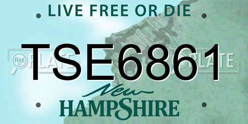 TSE6861 New Hampshire License Plate