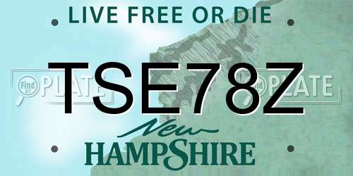 TSE78Z New Hampshire License Plate