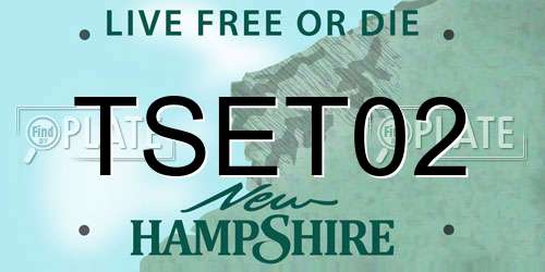 TSET02 New Hampshire License Plate