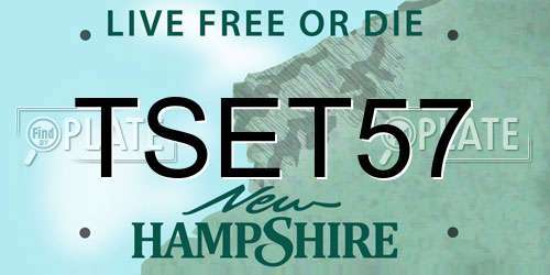 TSET57 New Hampshire License Plate