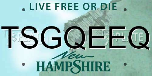 TSGQEEQ New Hampshire License Plate