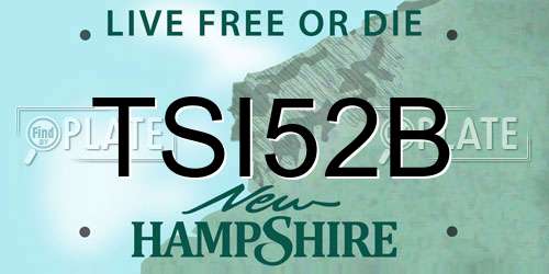 TSI52B New Hampshire License Plate