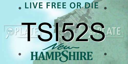 TSI52S New Hampshire License Plate