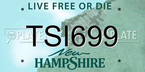TSI699 New Hampshire License Plate