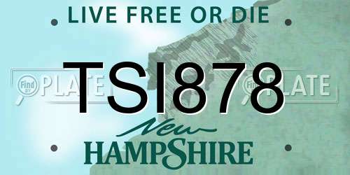 TSI878 New Hampshire License Plate