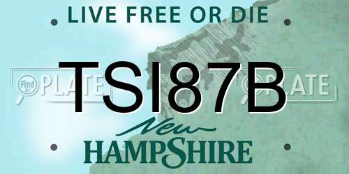 TSI87B New Hampshire License Plate